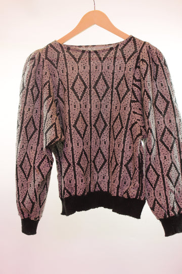 80's Wool Sweater with Ruched Shoulders&nbsp