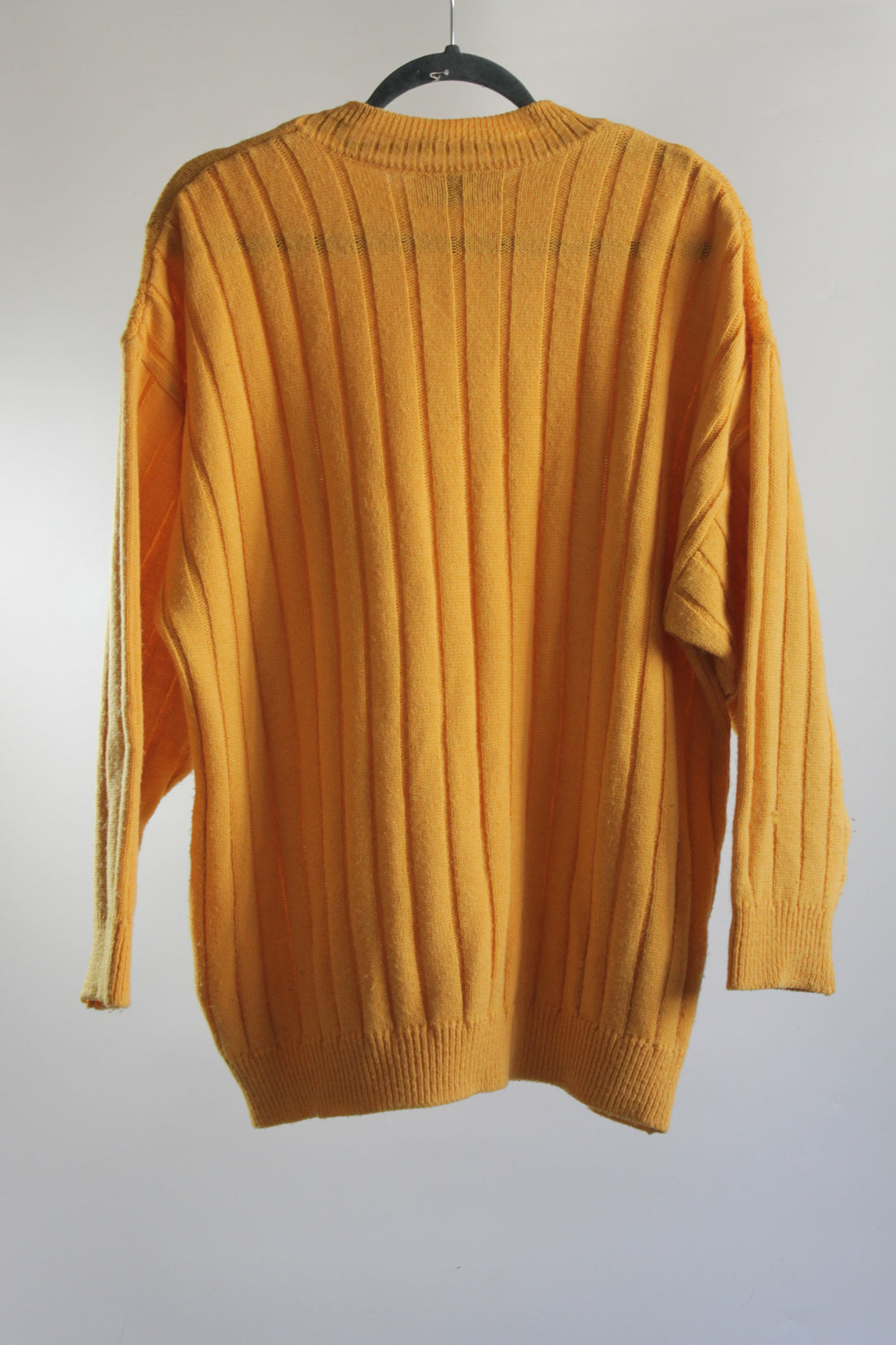 80's Long Yellow Sweater with Short Sleeves