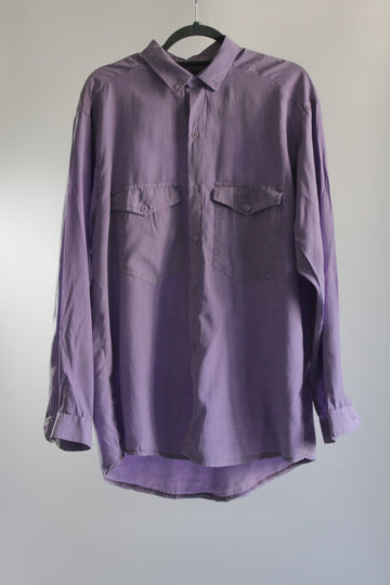 90's Lilac Button-Up Shirt - Unisex