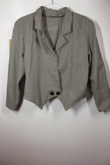 Women's Black and White Plaid Jacket