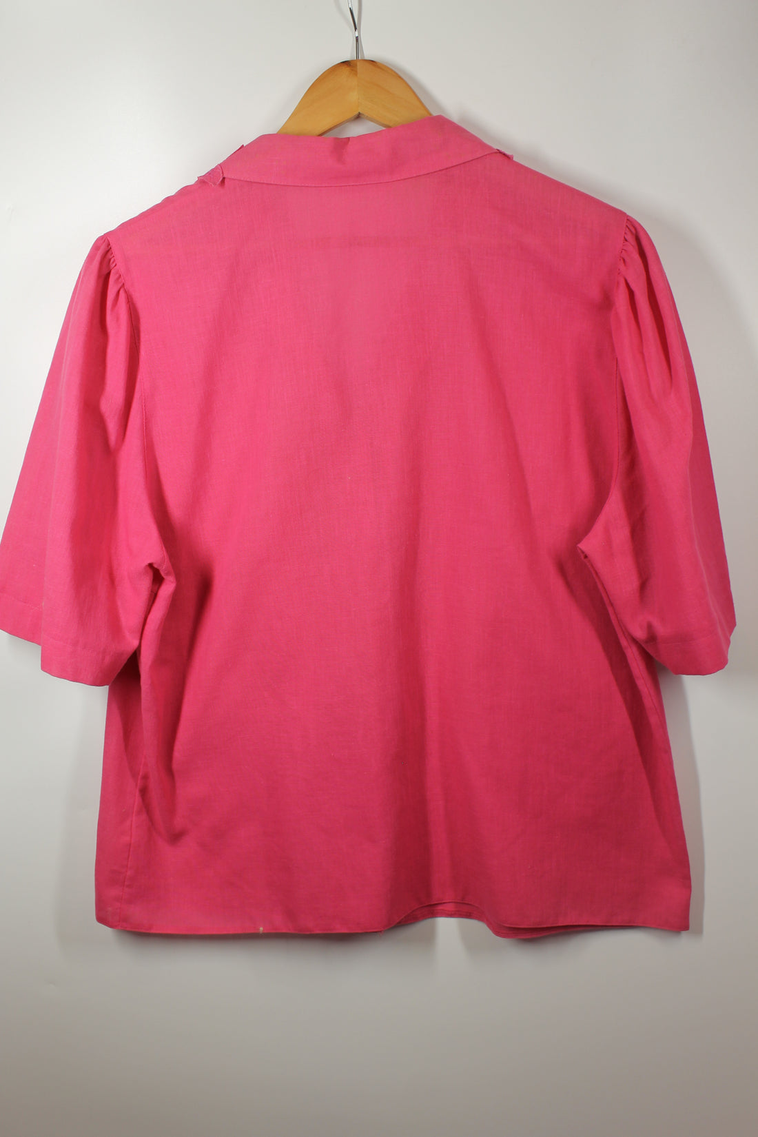 Women's 70's Vintage Fuchsia Pink Linen Top