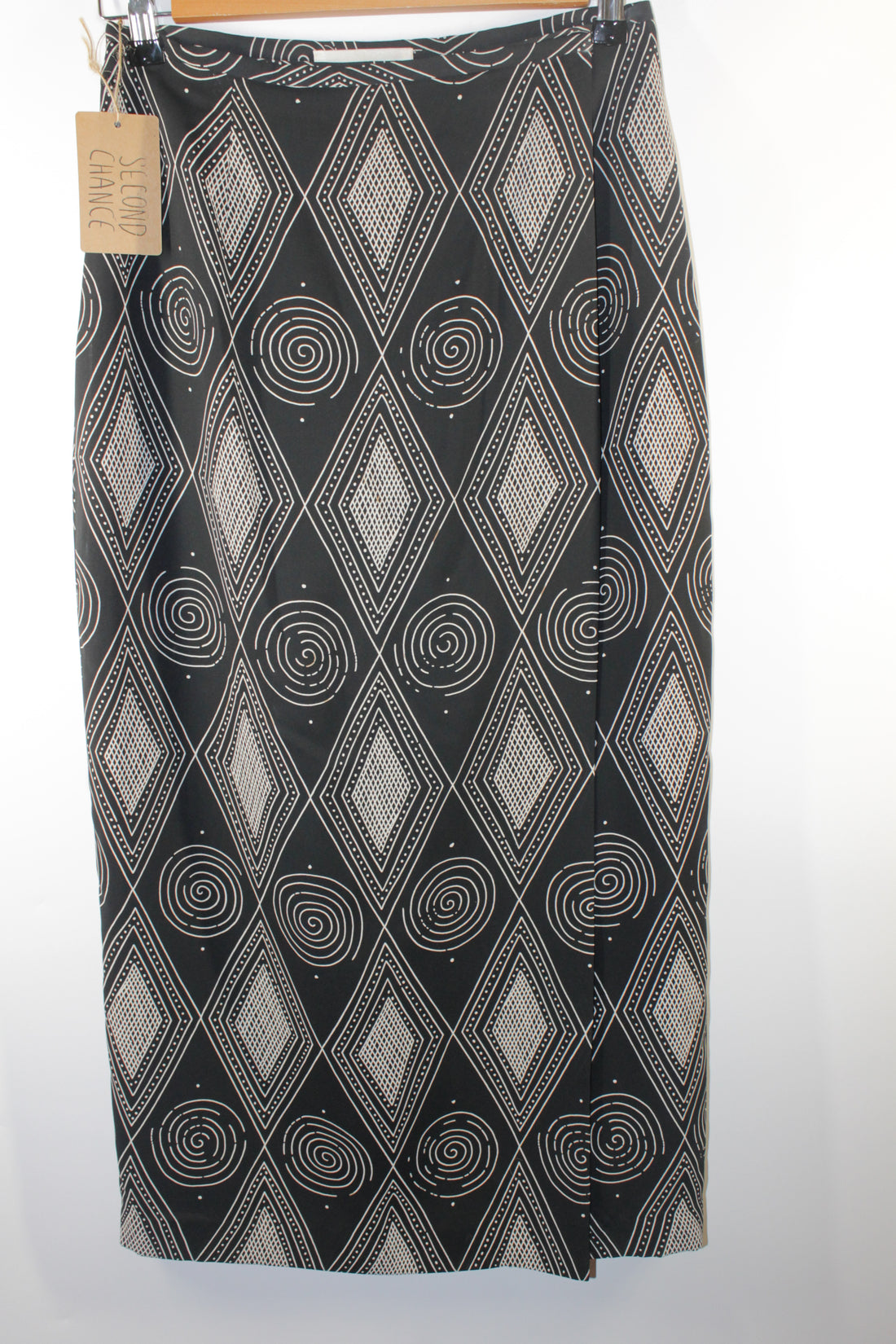 80's Black Maxi Wrap Skirt