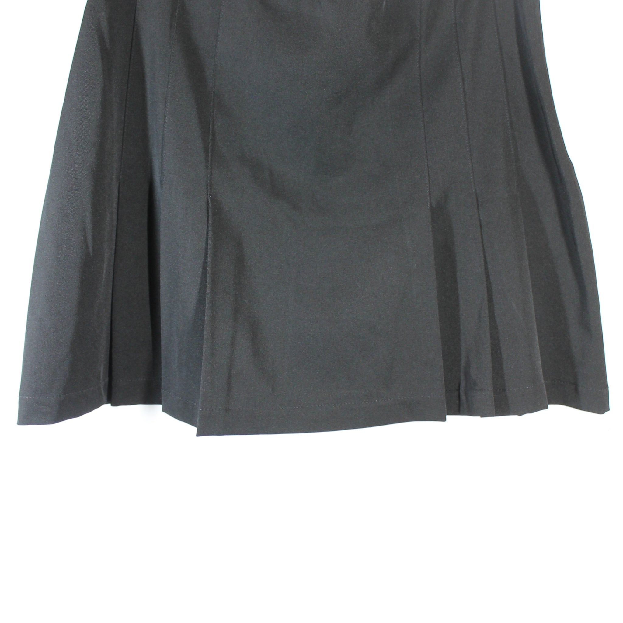 Black Pleated A-Line Mini Skirt