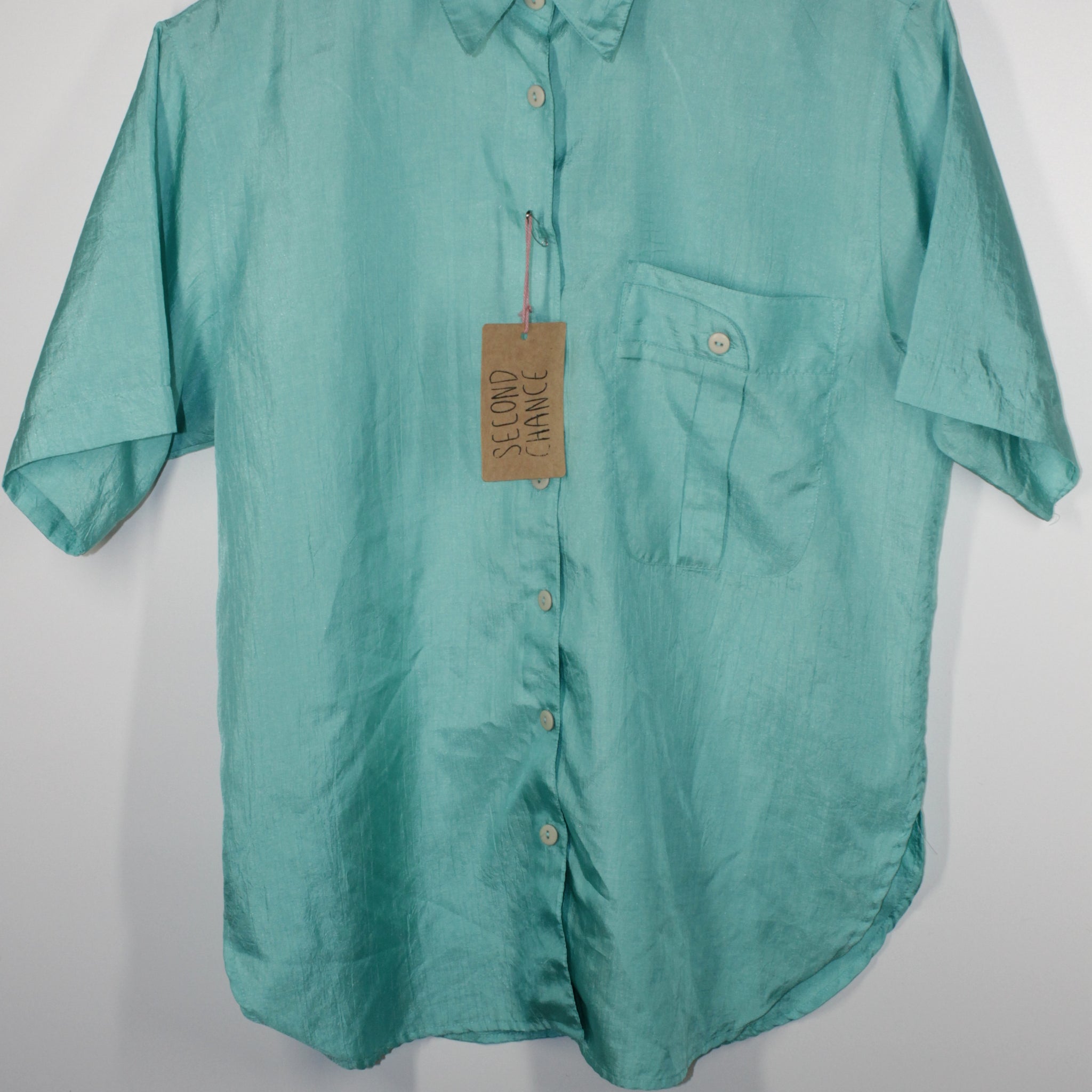 Women's Light Turquoise Button-Up Shirt