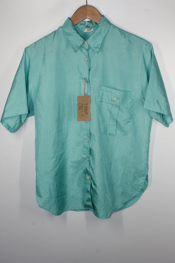 Women's Light Turquoise Button-Up Shirt