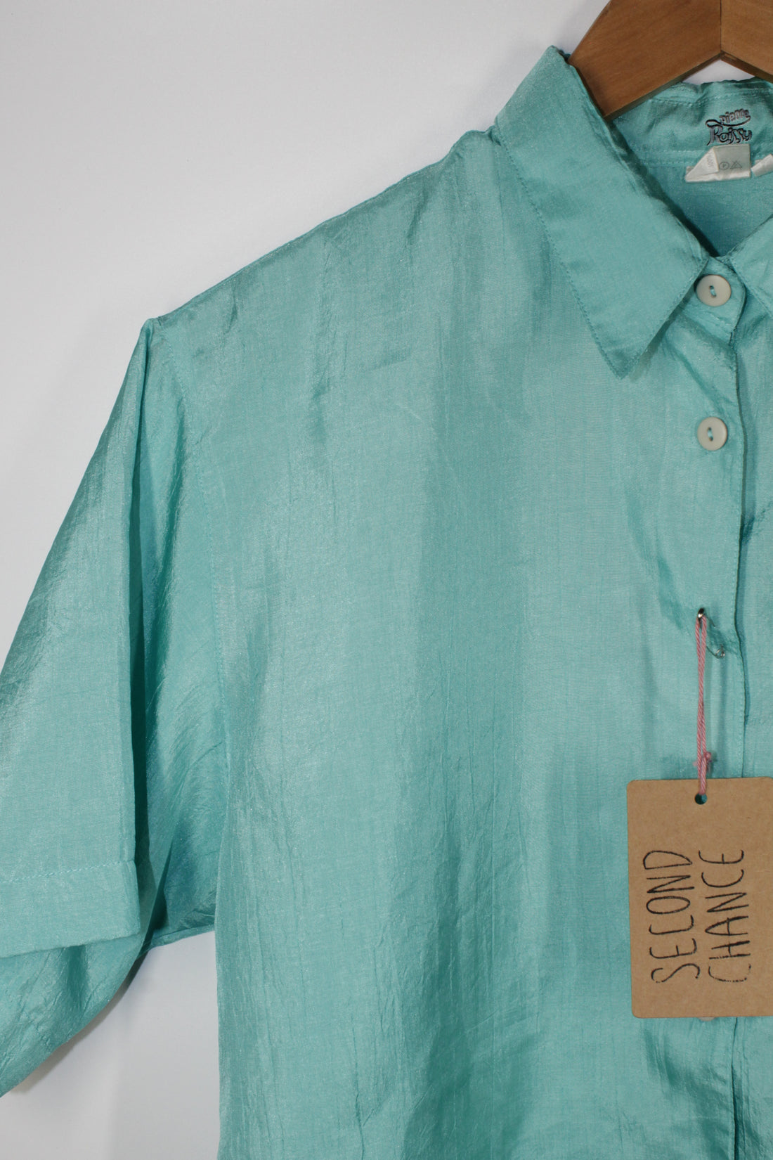 Women's Light Turquoise Button-Up Shirt