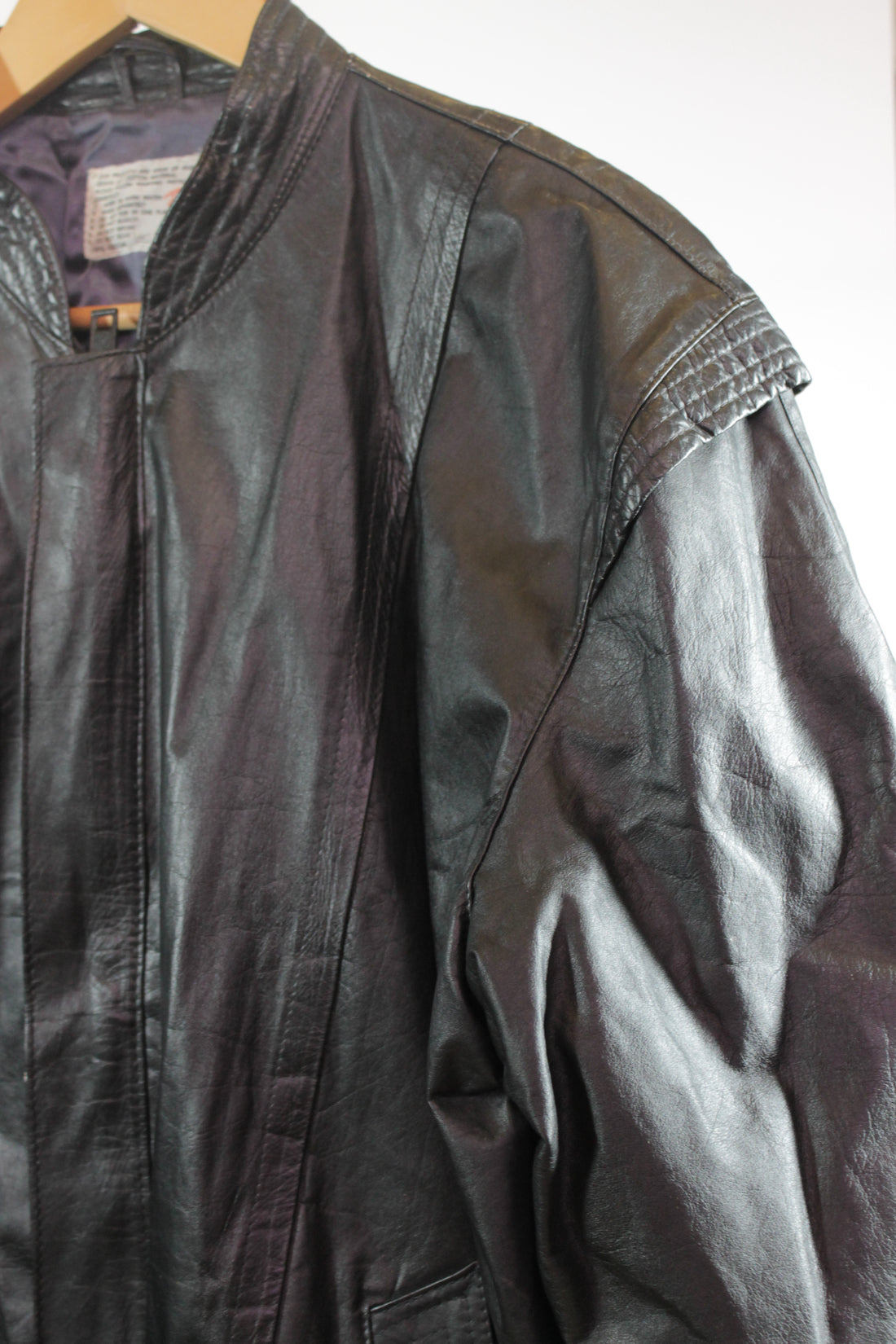 80's Black Genuine Leather Jacket - Unisex