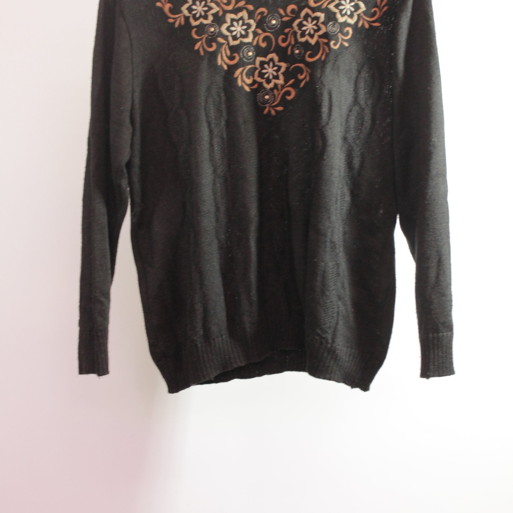 Wool Sweater with Floral Pattern