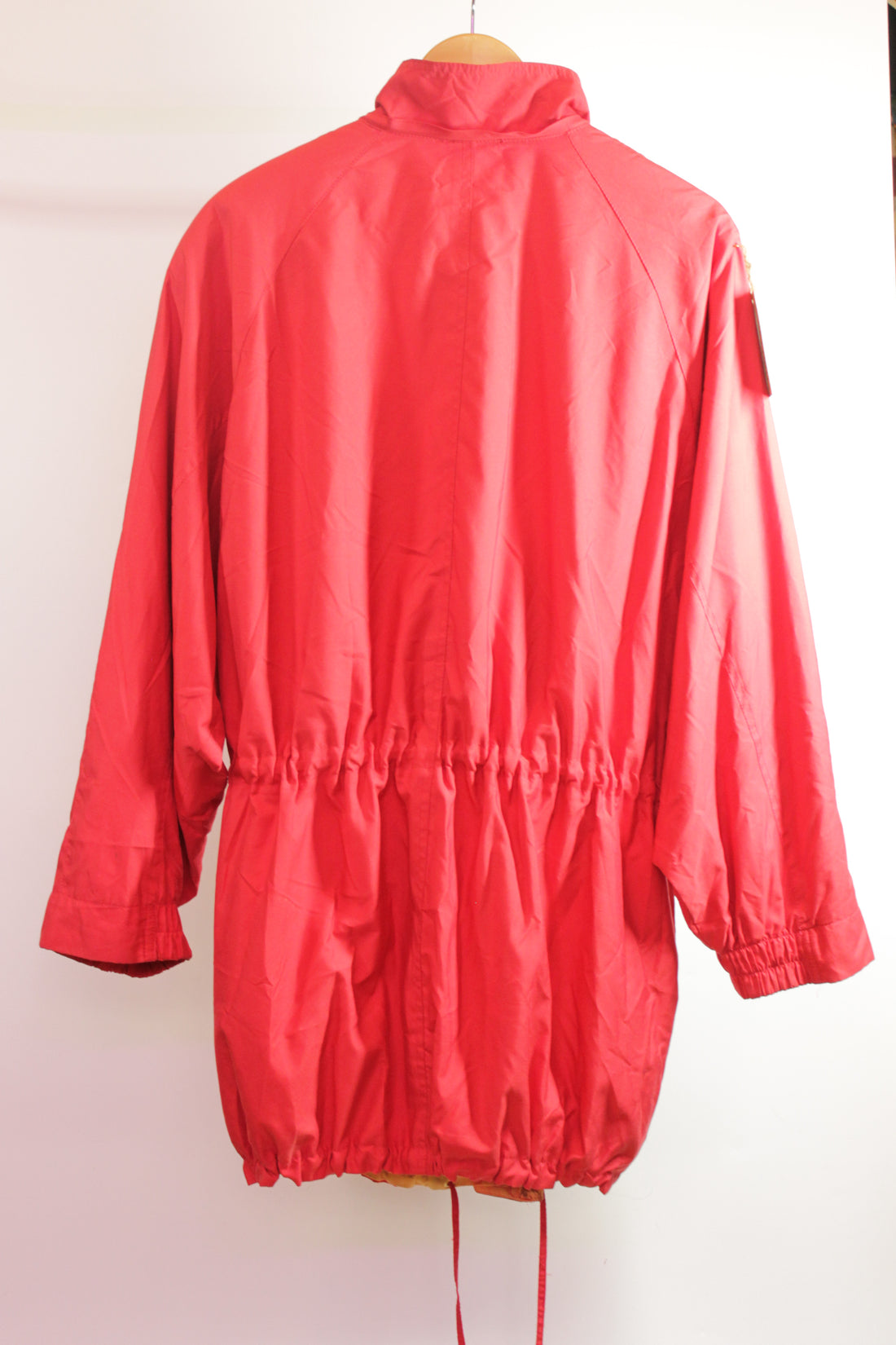 80's Red Raincoat with Colorful Lining