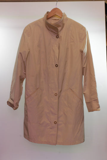 80's Cream Trench Coat, High-Quality Nylon&nbsp;